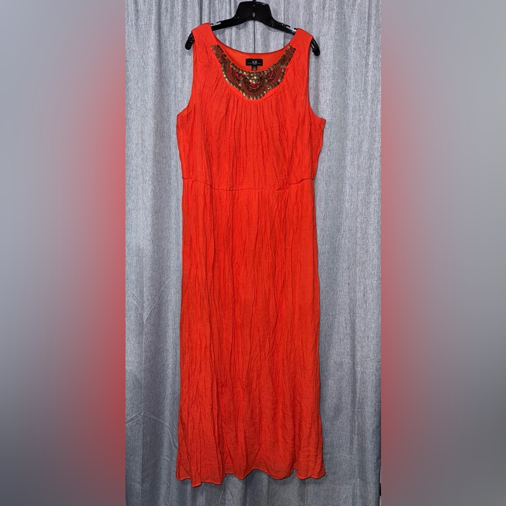 AGB Vibrant Orange Maxi Dress 3X
